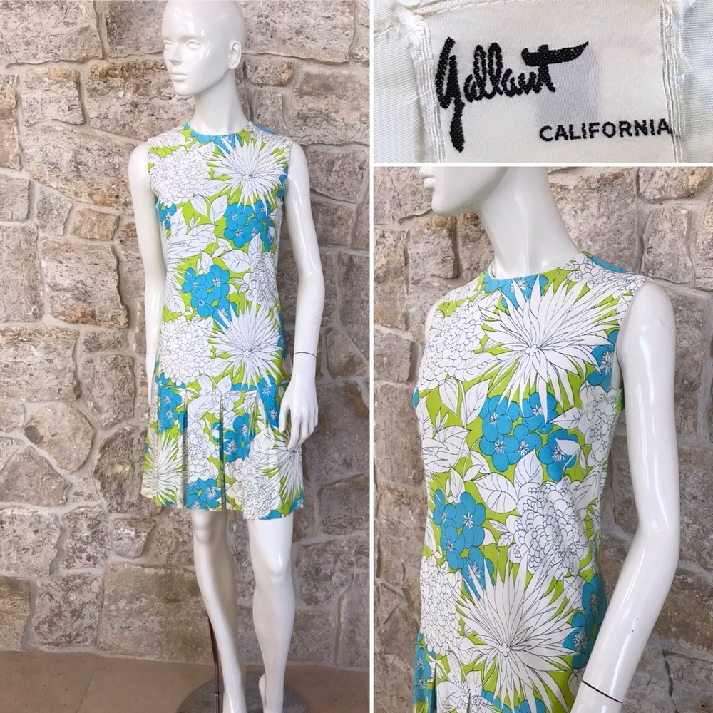 Beautiful Vintage Gallant California 1960s Floral Mod Dress
